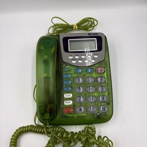 Vintage Curtis Corded Telephone Speakerphone LCD Display Transparent Untested